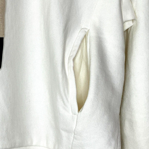 Sandrine Rose L'Artiste Distressed Pullover Hoodie Sweatshirt Cream Women XS NWT - Picture 5 of 11